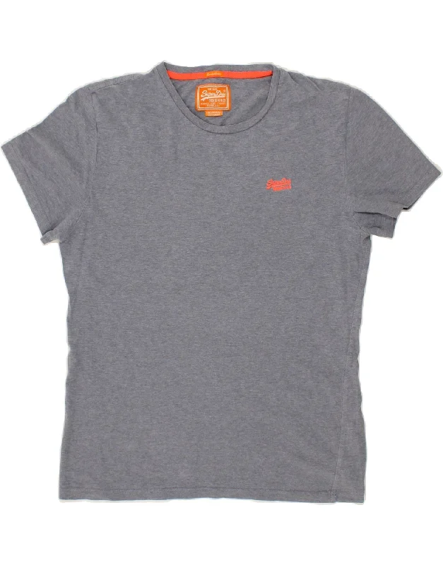 SUPERDRY Womens T-Shirt Top XL Grey Cotton