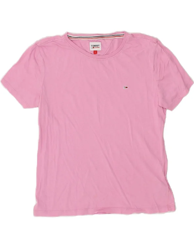 TOMMY HILFIGER Womens T-Shirt Top UK 10 Small Pink