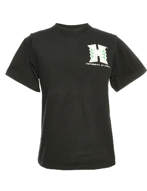 University Of Hawaii Black Printed T-shirt - L