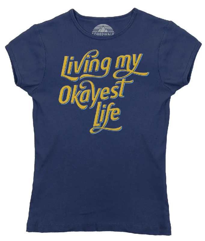 Women's Living My Okayest Life T-Shirt Faux Fur Fabric Real Fur Fabric Shearling Fabric Women's Living My Okayest Life T-Shirt Faux Fur Fabric Real Fur Fabric Shearling Fabric