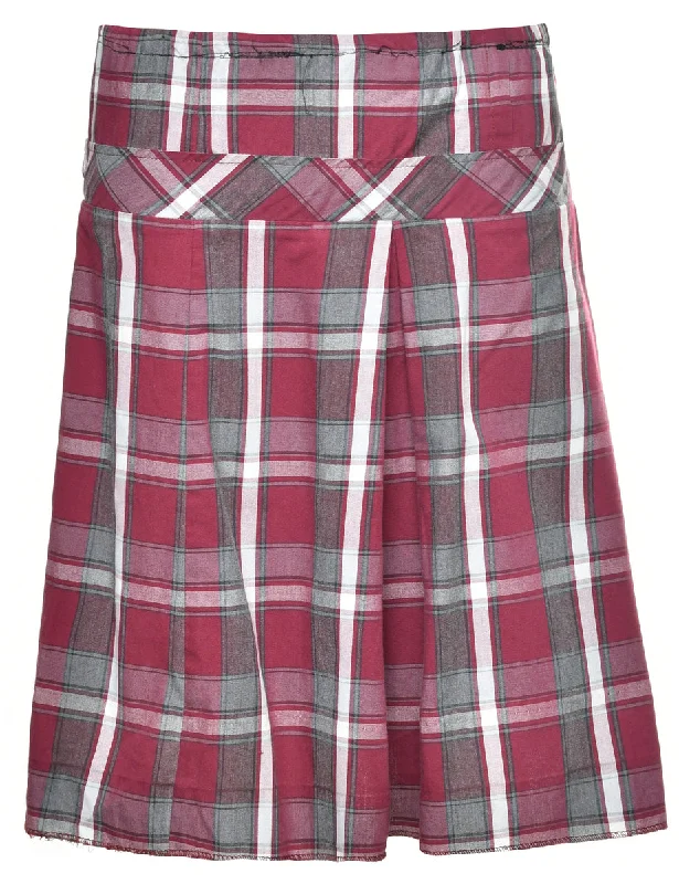 Cheer Leader Tartan A-line Skirt - M