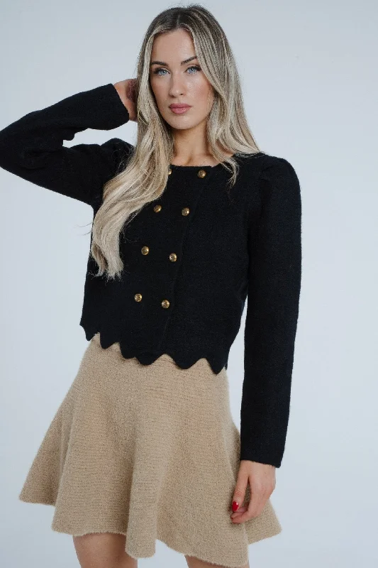 Eden Knit A-Line Skirt In Tan