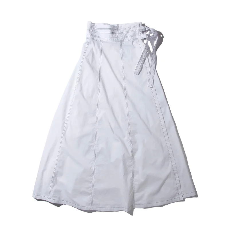 ORGANIC COTTON  WRAP LONG SKIRT - WHITE