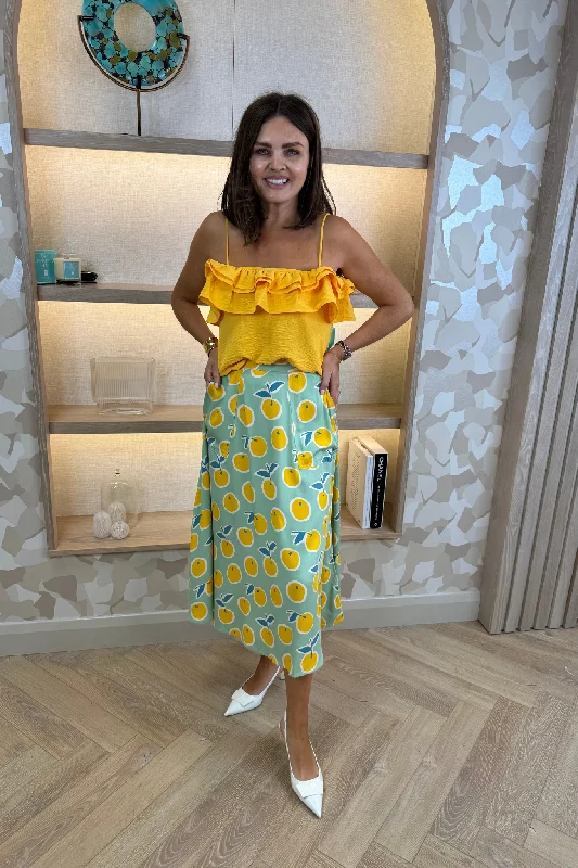 Frankie Orange & Lemon Print Skirt