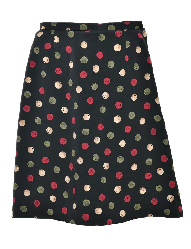 Polka Dot A-line Skirt - S