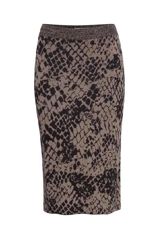 Women's ICHI IHMELEO Snake Print Skirt