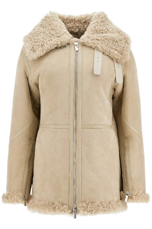 Shearling Aviator Jacket For  - Beige