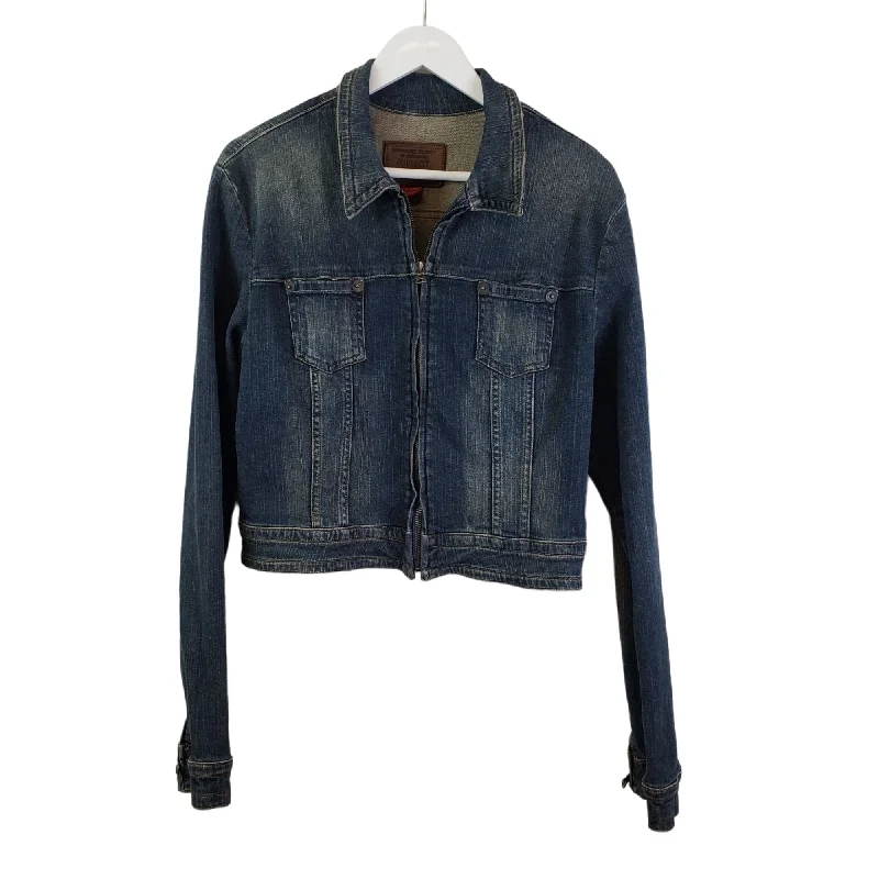 Guess Zip Front Cropped Jean Jacket Size M