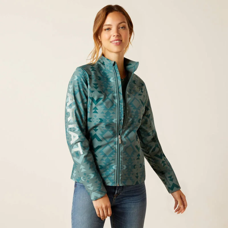 Ladies Ariat Team Softshell Print Jacket - 10046488 Oversized Jacket Tailored Jacket Straight Jacket