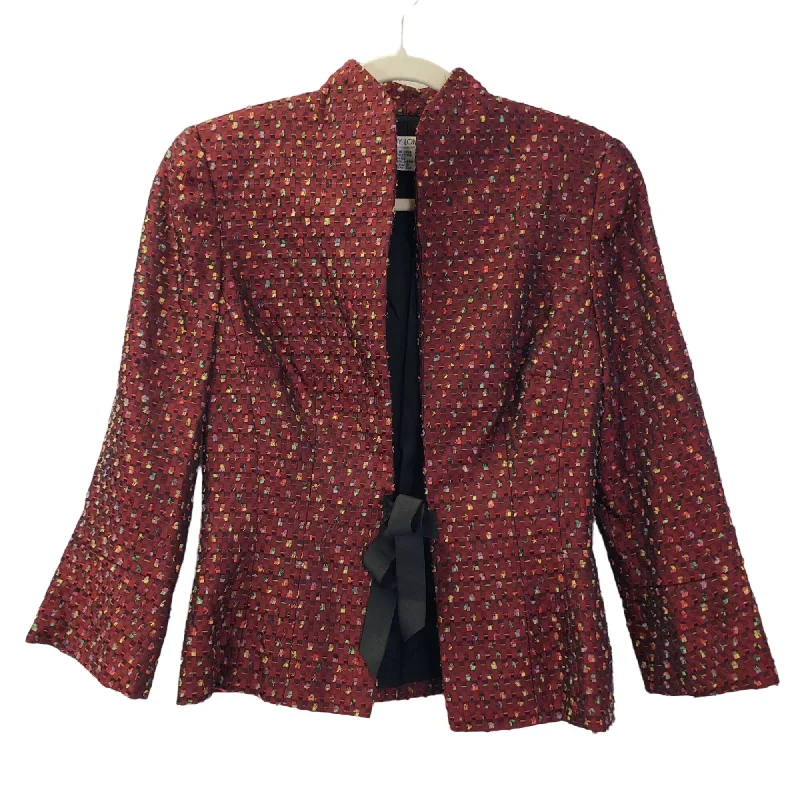 Maggy London Multicolor Tie Waist Blazer Jacket Size 4 Satin Fabric Silk Fabric Chiffon Fabric Maggy London Multicolor Tie Waist Blazer Jacket Size 4 Satin Fabric Silk Fabric Chiffon Fabric