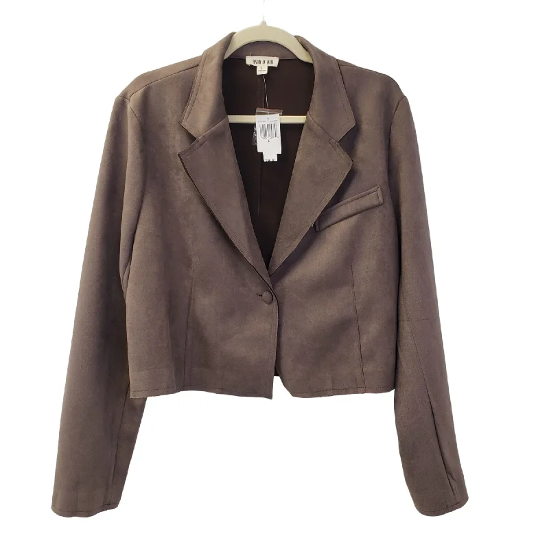 NWT Fashion on Earth Faux Suede Moto Jacket Size Large Zippered Jacket Buttoned Jacket Snapped Jacket NWT Fashion on Earth Faux Suede Moto Jacket Size Large Zippered Jacket Buttoned Jacket Snapped Jacket