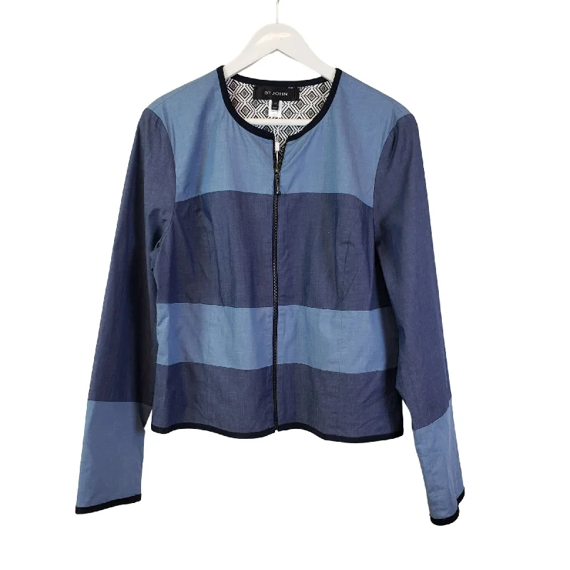 NWT St. John Reversible Striped & Diamond Pattern Jacket Size Medium Faux Fur Jacket Real Fur Jacket Shearling Jacket NWT St. John Reversible Striped & Diamond Pattern Jacket Size Medium Faux Fur Jacket Real Fur Jacket Shearling Jacket