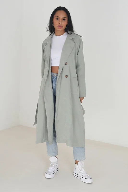 SAGE OVERSIZED DOUBLE BREASTED FULLY LINED JACKET