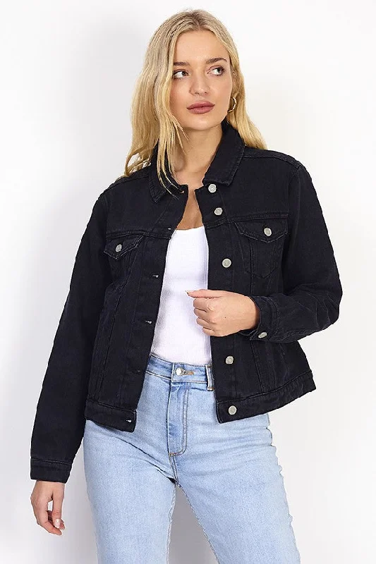 WESTERN STYLE BLACK DENIM JACKET