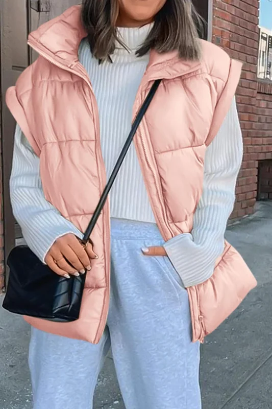 Women's Puffer Vest Fall Casual Stand Collar Lightweight Sleeveless Zip Up Padded Jackets Outerwear Nylon Fabric Polyester Fabric Spandex Fabric Women's Puffer Vest Fall Casual Stand Collar Lightweight Sleeveless Zip Up Padded Jackets Outerwear Nylon Fabric Polyester Fabric Spandex Fabric