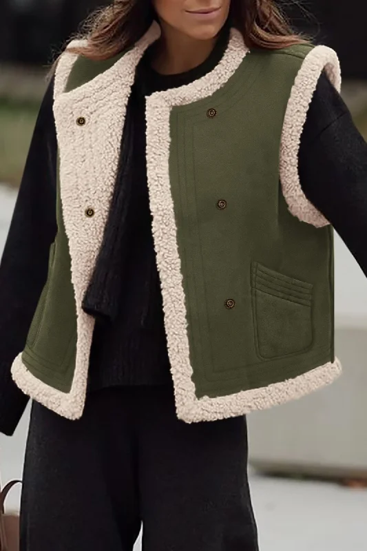 Women's Winter Faux Suede Vest Sleeveless Button Down Fleece Sherpa Lined Jacket Fashion Casual Outerwear Coat Hooded Jacket Caped Jacket Shawl Collar Jacket Women's Winter Faux Suede Vest Sleeveless Button Down Fleece Sherpa Lined Jacket Fashion Casual Outerwear Coat Hooded Jacket Caped Jacket Shawl Collar Jacket