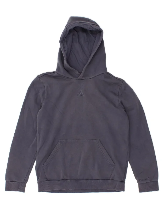 ADIDAS Boys Hoodie Jumper 13-14 Years Navy Blue Cotton Hoodie with Embroidery Detailed Premium ADIDAS Boys Hoodie Jumper 13-14 Years Navy Blue Cotton Hoodie with Embroidery Detailed Premium