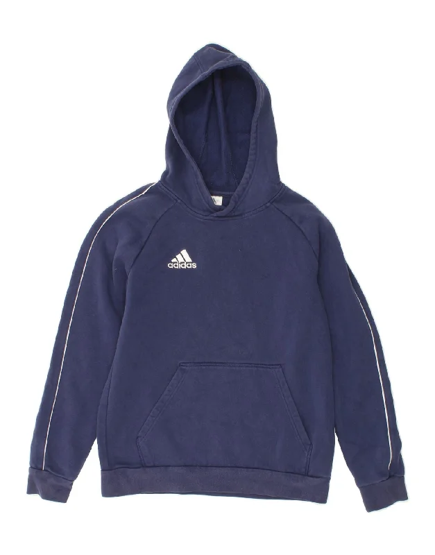 ADIDAS Boys Hoodie Jumper 13-14 Years Navy Blue Cotton Hoodie with Magnetic Closure Innovative Modern ADIDAS Boys Hoodie Jumper 13-14 Years Navy Blue Cotton Hoodie with Magnetic Closure Innovative Modern