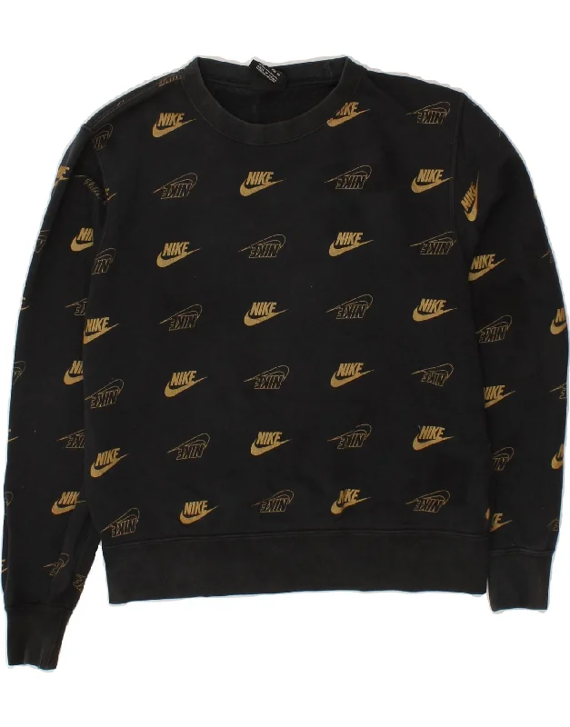 ADIDAS Womens Oversized Graphic Sweatshirt Jumper UK 6 XS Black Spotted Hoodie with Hem Drawcord Adjustable Customizable ADIDAS Womens Oversized Graphic Sweatshirt Jumper UK 6 XS Black Spotted Hoodie with Hem Drawcord Adjustable Customizable