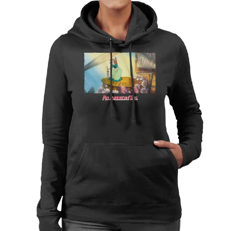 An American Tail Bridget Holding Pink Umbrella Women's Hooded Sweatshirt