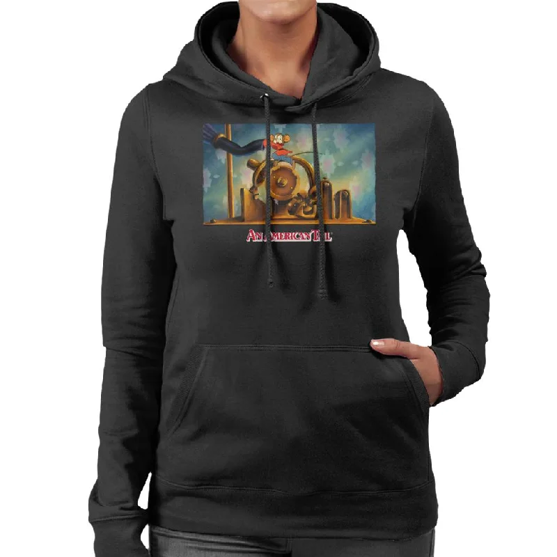 An American Tail Fievel Mousekewitz Running Women's Hooded Sweatshirt