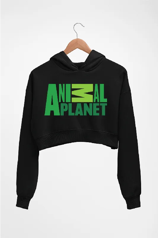 Animal Planet Crop HOODIE FOR WOMEN Hoodie with Relaxed Fit Easy Casual