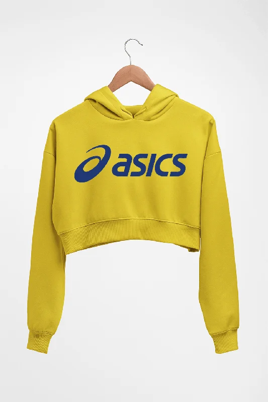 Asics Crop HOODIE FOR WOMEN Hoodie with Metallic Shiny Futuristic
