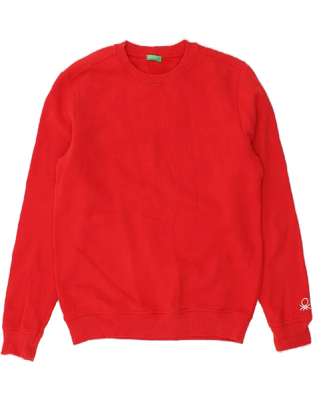 BENETTON Mens Sweatshirt Jumper  Medium Red Cotton