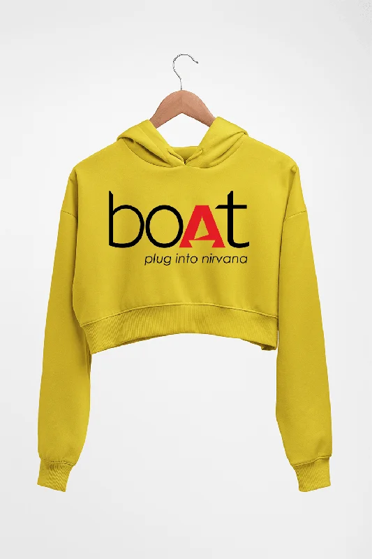 Boat Crop HOODIE FOR WOMEN Hoodie with Color Block Contrast Stylish