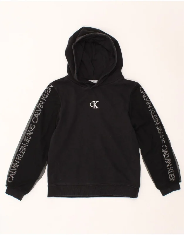CALVIN KLEIN JEANS Girls Graphic Hoodie Jumper 11-12 Years Black Hoodie with Tie-Dye Psychedelic Retro CALVIN KLEIN JEANS Girls Graphic Hoodie Jumper 11-12 Years Black Hoodie with Tie-Dye Psychedelic Retro