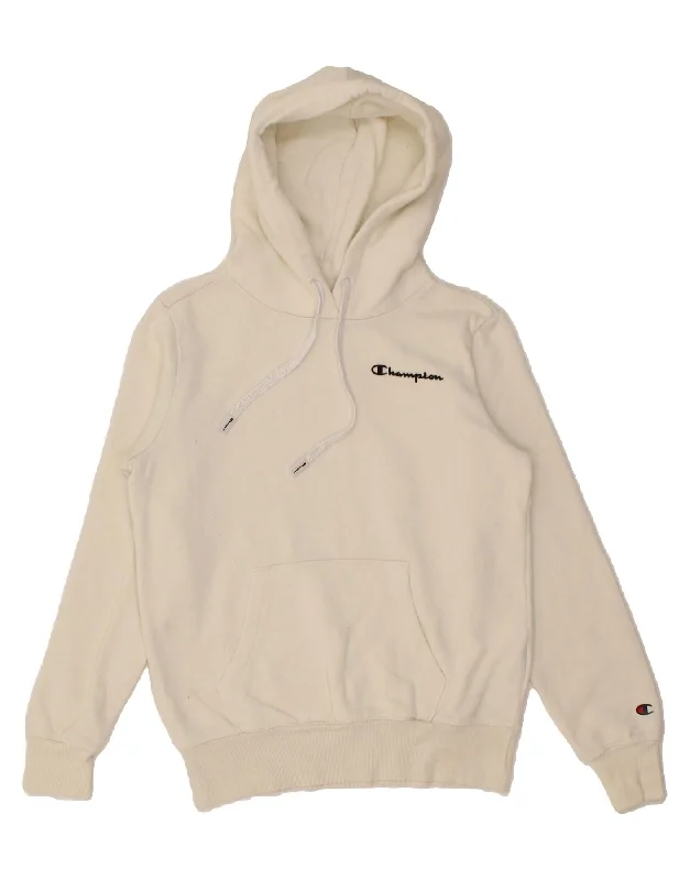 CHAMPION Womens Hoodie Jumper UK 6 XS White