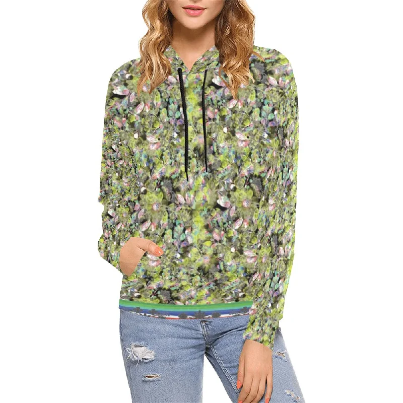 Culture in Nature Green Leaf Hoodie for Women (USA Size)