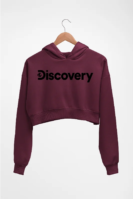 Discovery Crop HOODIE FOR WOMEN Hoodie with Button Placket Classic Preppy