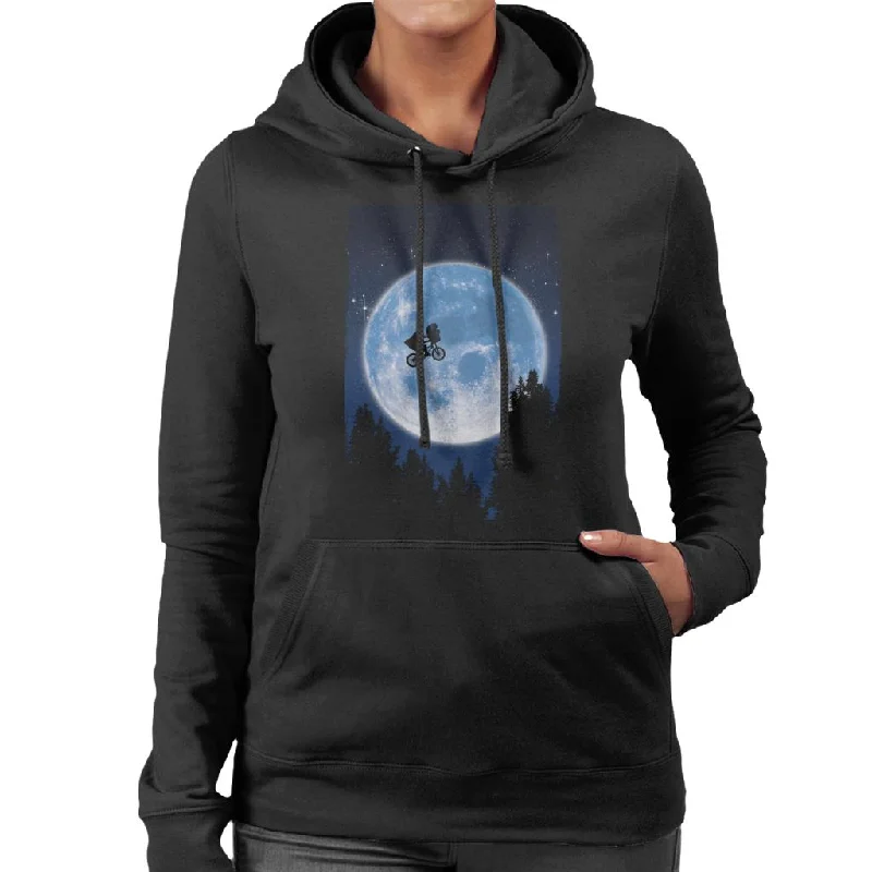 E.T. Flying Bicycle Movie Poster Women's Hooded Sweatshirt