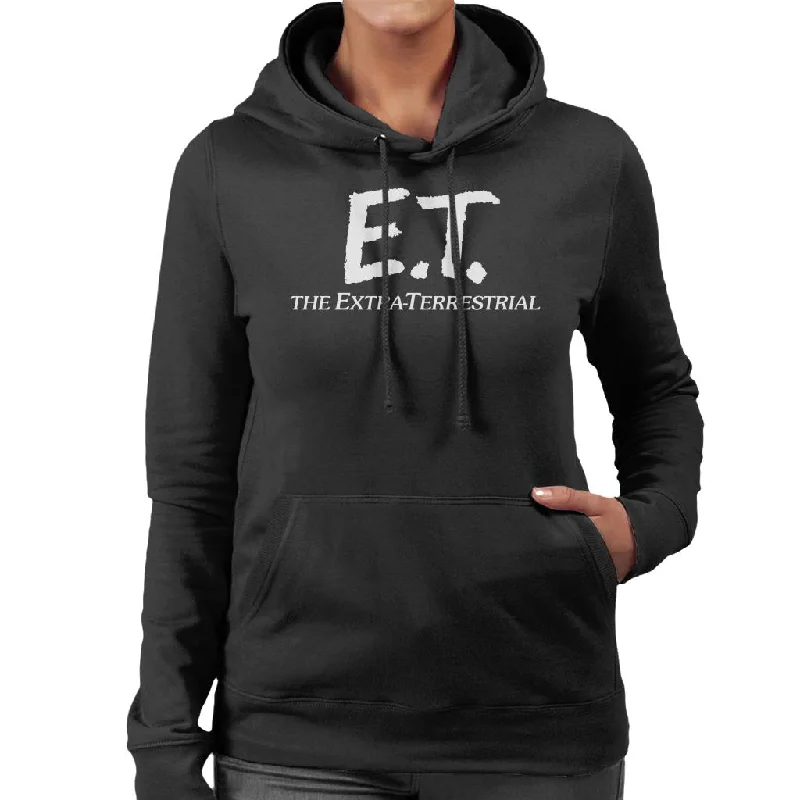 E.T. Retro Text Logo Women's Hooded Sweatshirt