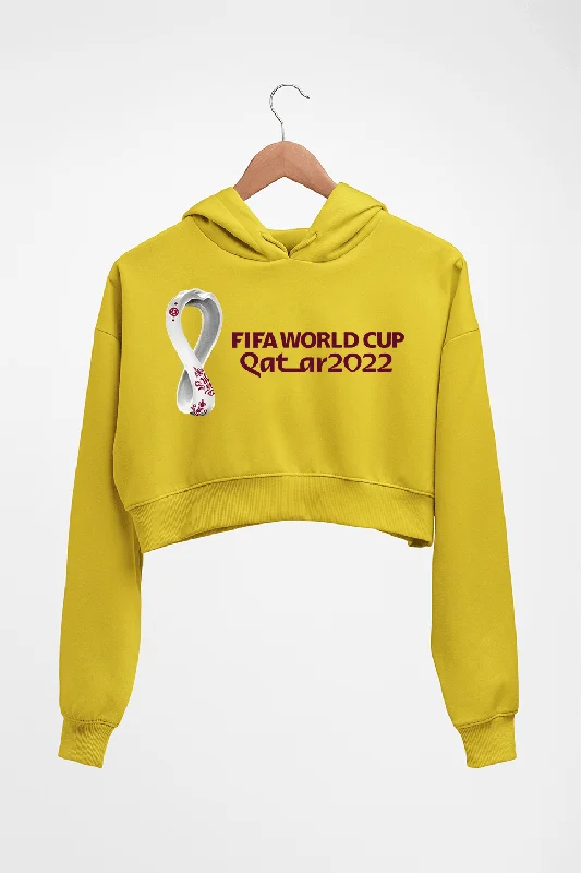 FIFA World Cup Qatar 2022 Crop HOODIE FOR WOMEN Hoodie with Illustration Artistic Creative