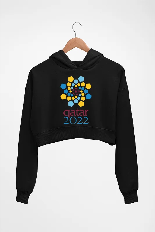 FIFA World Cup Qatar 2022 Crop HOODIE FOR WOMEN Hoodie with Pattern Geometric Abstract