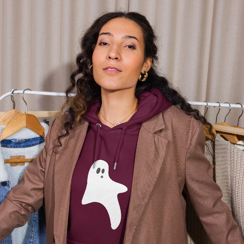 Ghost Halloween Graphic Women Eco Raglan Hoodie Hoodie with Logo Branding Identity