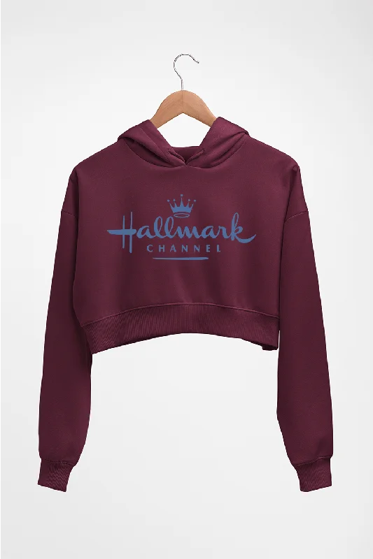 Hallmark Crop HOODIE FOR WOMEN Hoodie with Rolled Sleeves Casual Relaxed