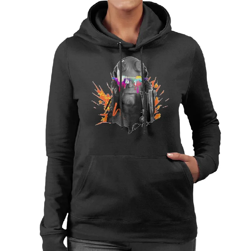 Hellboy II Paint Splatter Women's Hooded Sweatshirt