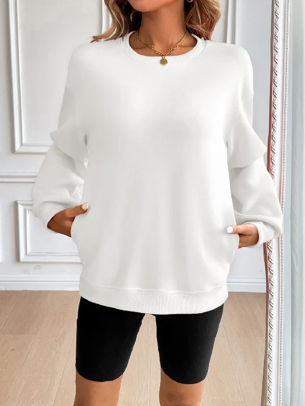 Ivy Lane Round Neck Long Sleeve Sweatshirt Hoodie with Typography Text Message