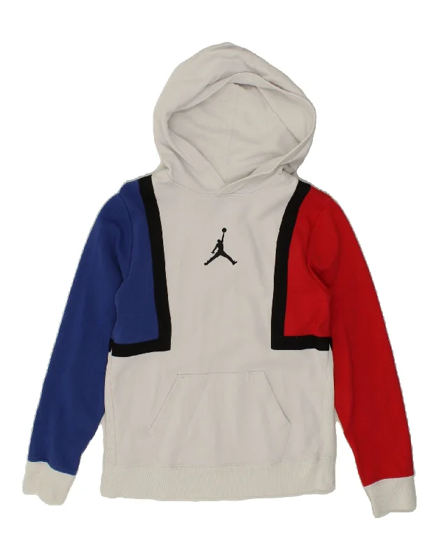 JORDAN Boys Graphic Hoodie Jumper 12-13 Years Large Multicoloured Hoodie with Snap Buttons Easy Quick JORDAN Boys Graphic Hoodie Jumper 12-13 Years Large Multicoloured Hoodie with Snap Buttons Easy Quick