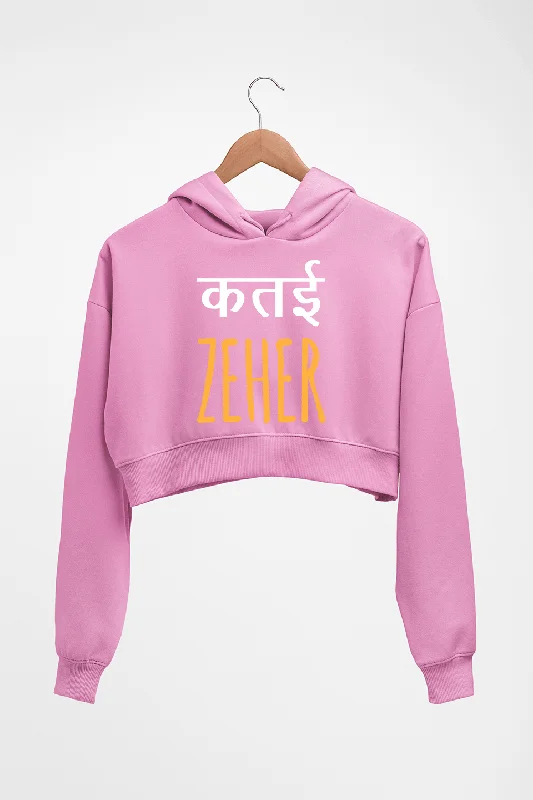 Katai Zeher(Zakir Khan) Crop HOODIE FOR WOMEN Hoodie with Camouflage Military Edgy