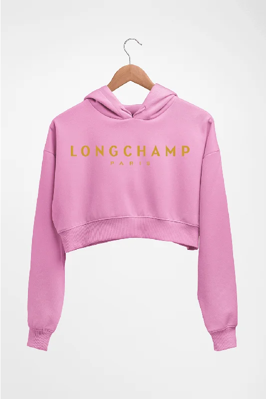 Longchamp Crop HOODIE FOR WOMEN Hoodie with Mock Neck Collared Structured