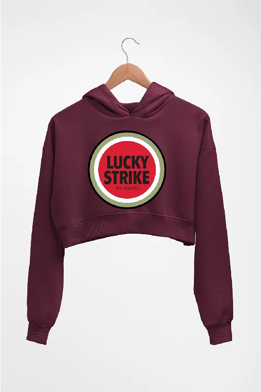Lucky Strike Crop HOODIE FOR WOMEN Hoodie with Raw Hem Edgy Unfinished