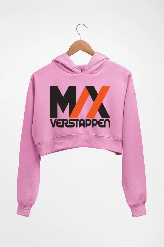Max Verstappen Crop HOODIE FOR WOMEN Zip Hoodie Drawstring Kangaroo Pocket