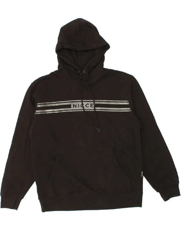 NICCE Mens Graphic Hoodie Jumper Small Black Cotton