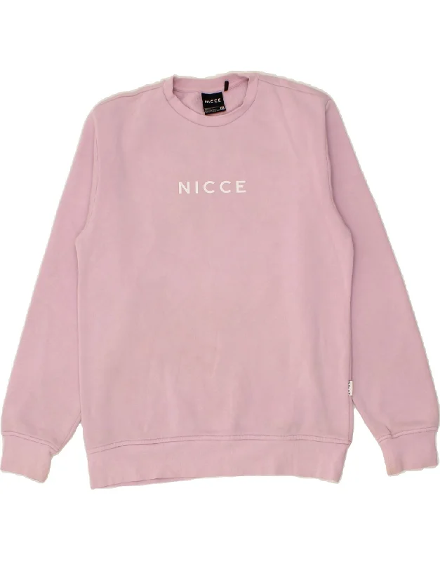 NICCE Womens Graphic Sweatshirt Jumper UK 14 Medium Purple Cotton