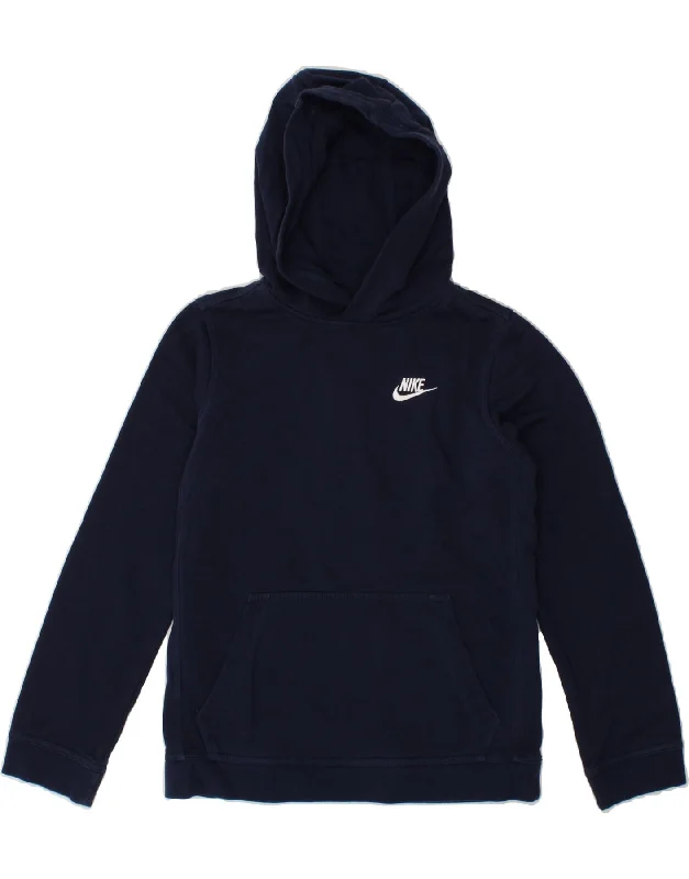 NIKE Boys Hoodie Jumper 12-13 Years Large Navy Blue Cotton Hoodie with Lining Warm Insulated NIKE Boys Hoodie Jumper 12-13 Years Large Navy Blue Cotton Hoodie with Lining Warm Insulated