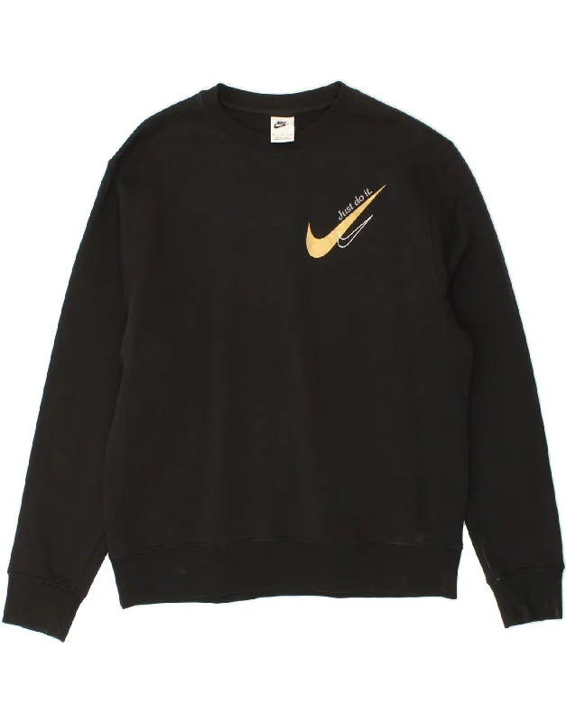 NIKE Mens Loose Fit Graphic Sweatshirt Jumper Medium Black Cotton Hoodie with Magnetic Closure Innovative Modern NIKE Mens Loose Fit Graphic Sweatshirt Jumper Medium Black Cotton Hoodie with Magnetic Closure Innovative Modern